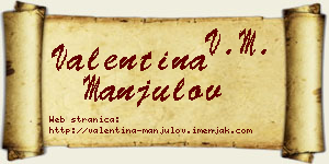 Valentina Manjulov vizit kartica